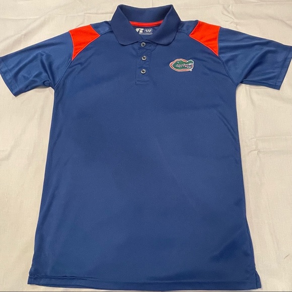 Florida Gators Mens Polo Shirt Golf Football Orange Blue Russell Size S - Picture 5 of 6